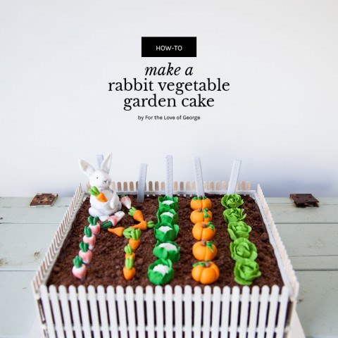 Tutorial and recipe : How to make a Rabbit Vegetable Garden Cake (great for Peter Rabbit fans!), by For the Love of George
