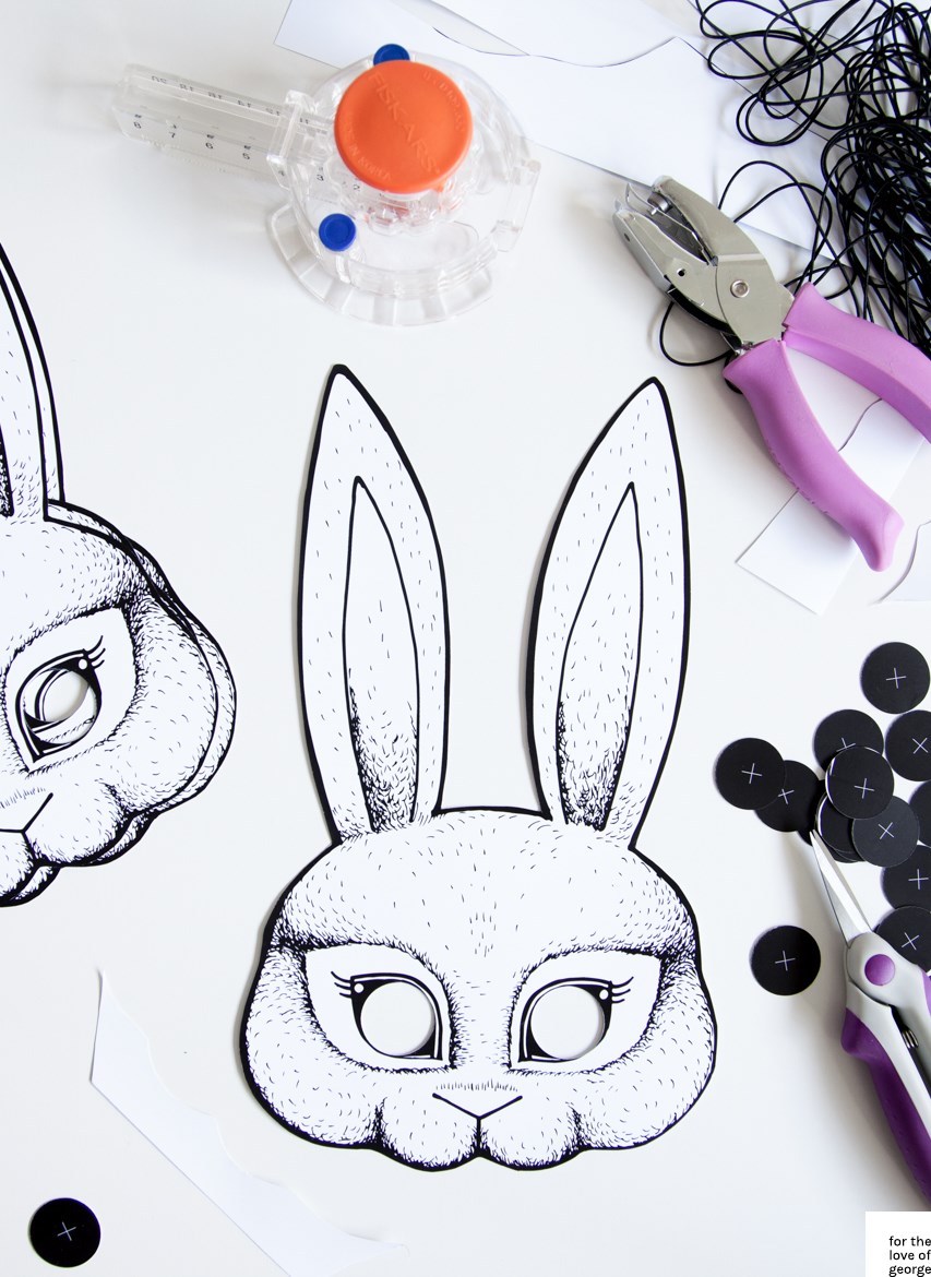 Bunny Mask printable available as a free download from For the Love of George