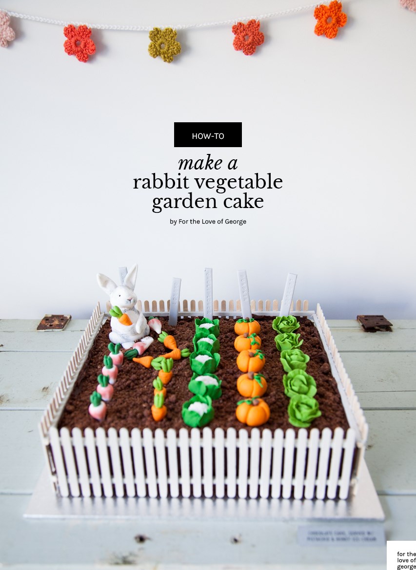 Tutorial and recipe : How to make a Rabbit Vegetable Garden Cake (great for Peter Rabbit fans!), by For the Love of George